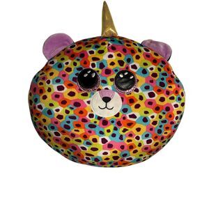 Ty Squish-a-Boos GISELLE the Unicorn. Multicolored With A Gold Horn. 17”x15”